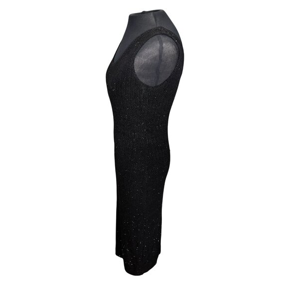 Vintage Onyx Nite Black Sparkle Knit Dress With Jacket Size 8 - Picture 9 of 16